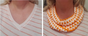 orange white infinity scarf